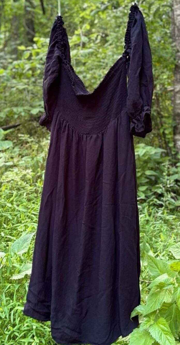 Entro Black Smocked Off-Shoulder Dress